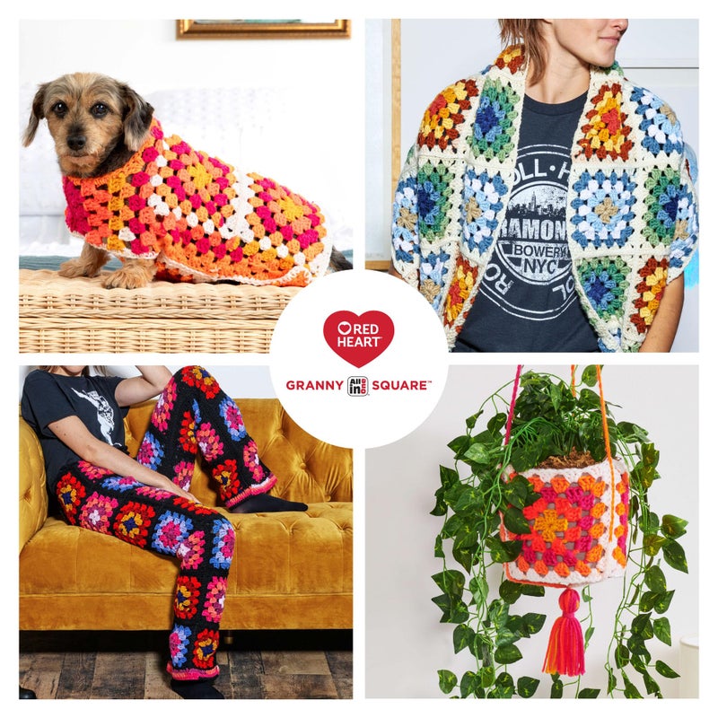 Red Heart All in One Granny Square Blue Beacon 3 Pack of 250g Yarn - Image 4