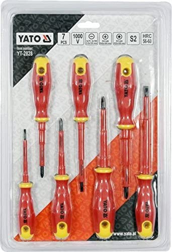 Yato Yato YT-2828 Set of 7 1000V Rated Insulated Screwdrivers - Multicolour  - Image 2