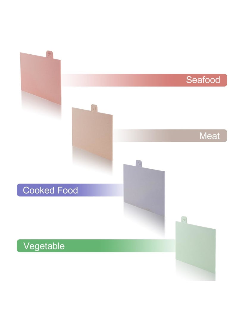 SYOSI 4 Pcs Cutting Board Set with Stand, Color Coded Reversible Chopping Boards, Plastic Cutting Boards Compact,for Safer Food Prep, Prevent Cross-contamination, Eco-friendly Wheat Straw Fiber - Image 3