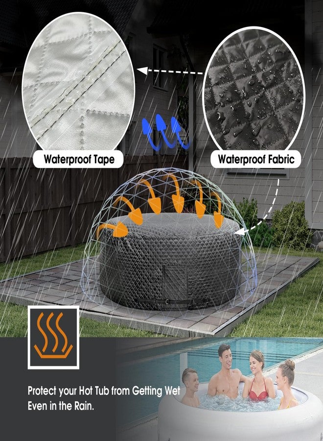 UCEDER Insulated Inflatable Hot Tub Cover,Round Spa Thermal Cover with External Heater/Pump Install Door Design,Energy-Saving and Eco-Friendly for Keeping Warm(Black,71" D x 28" H) - Image 4