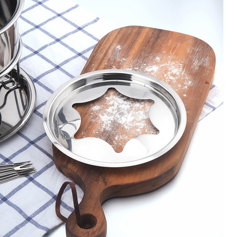 10-Piece Set Stainless Steel Chocolate Melting Pot Cheese Fondue Set Kitchen Accessories - Image 5