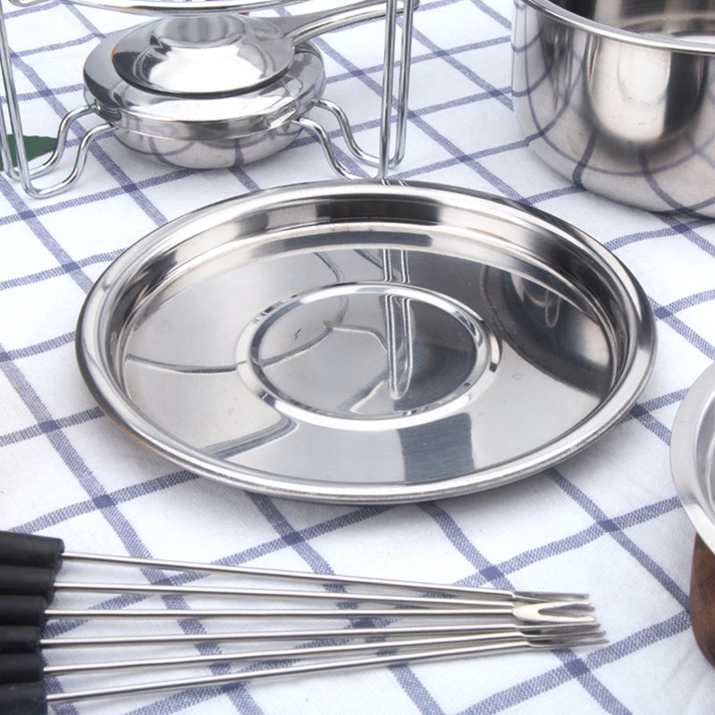 10-Piece Set Stainless Steel Chocolate Melting Pot Cheese Fondue Set Kitchen Accessories - Image 2