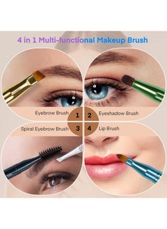 Unaone Unaone 4 in 1 Makeup Brush - Lip Brush for Lipstick, Eyebrow Brush, Eyeshadow Brush, Spiral Eyebrow Brush, Portable Detachable Multi-functional Lipstick Brush for Makeup  - Image 2