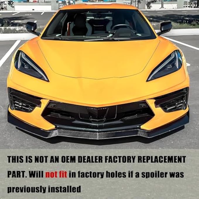 NeespoC Front Bumper Lip Splitter Spoiler Fit for Chevy Corvette C8 Stingray 1LT/ 2LT/ 3LT/ 1LZ/ 2LZ/ 3LZ 2020-2024 Air Chin Body Kit Exterior Accessories Carbon Fiber Style - Image 4