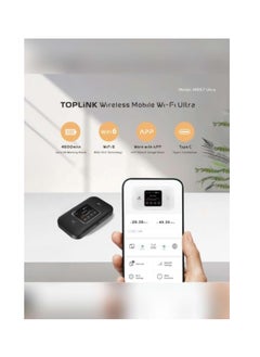 TOPLINK MR57 Ultra 4G Pocket Mobile Wi-Fi Router With 4600mAh Battery  LTE Cat4  Connects Up 12 Users 300Mbps Wireless(White)  - Image 3