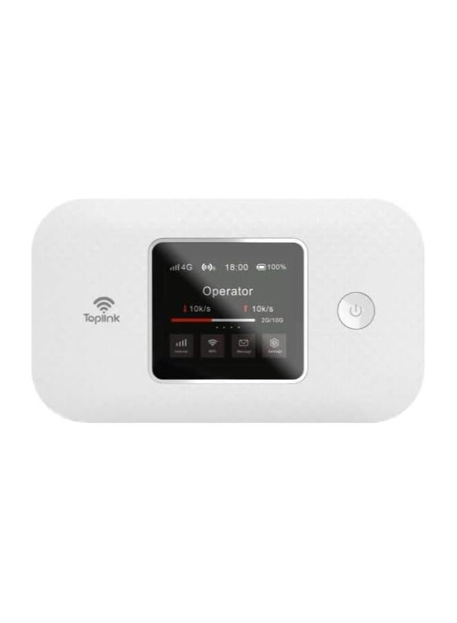 TOPLINK MR57 Ultra 4G Pocket Mobile Wi-Fi Router With 4600mAh Battery  LTE Cat4  Connects Up 12 Users 300Mbps Wireless(White) - Image 1