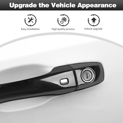 CheroCar Door Handle Cover Trim Exterior Accessories for Chrysler 300/300C 2011-2023,Black… - Image 3