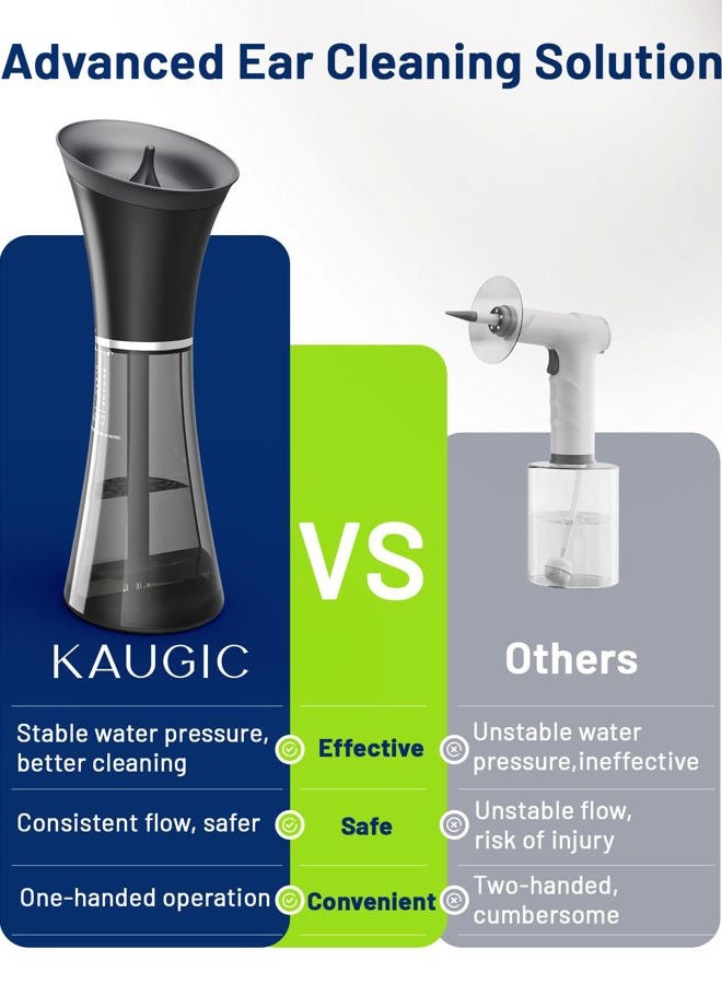 KAUGIC Upgraded Ear Wax Removal with One-Piece Waste Tank - Safe Ear Cleaner with Smart Water Temperature Sensor - Effective Ear Irrigation Kit with 4 Pressure Levels & USB-C Cable - IPX7 Waterproof - Image 3