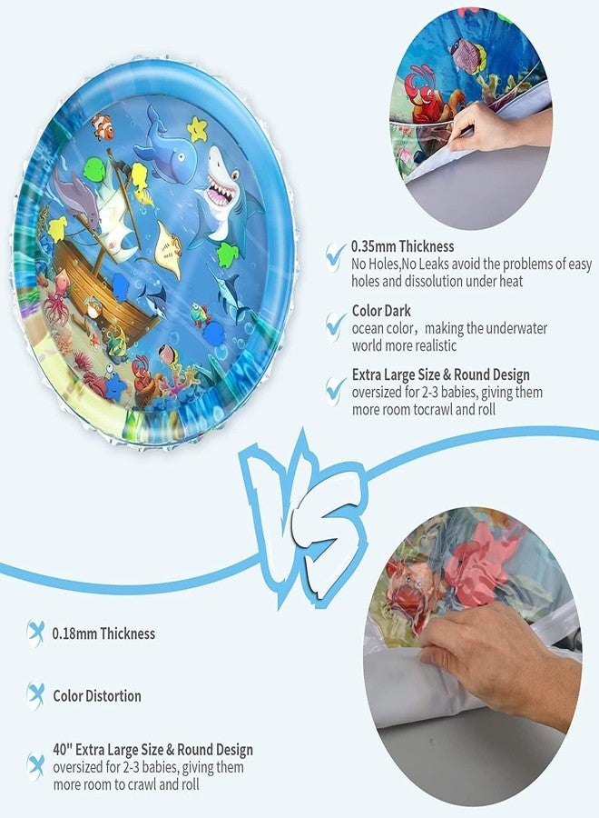 COZY CORNER Baby Water Play Mat for Tummy Time - Inflatable Sensory Activity Mat with Sea Animals, BPA-Free & Leakproof Water Mat for Infants and Toddlers (3-24 Months) - Image 2