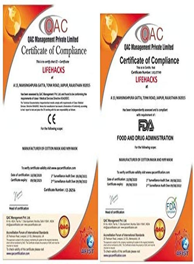 Xtore N-95 FDA CE Certified Antipollution cotton mask | Reusable | Washable | Pack of 4 (Polka dot Navy Blue) - Image 3