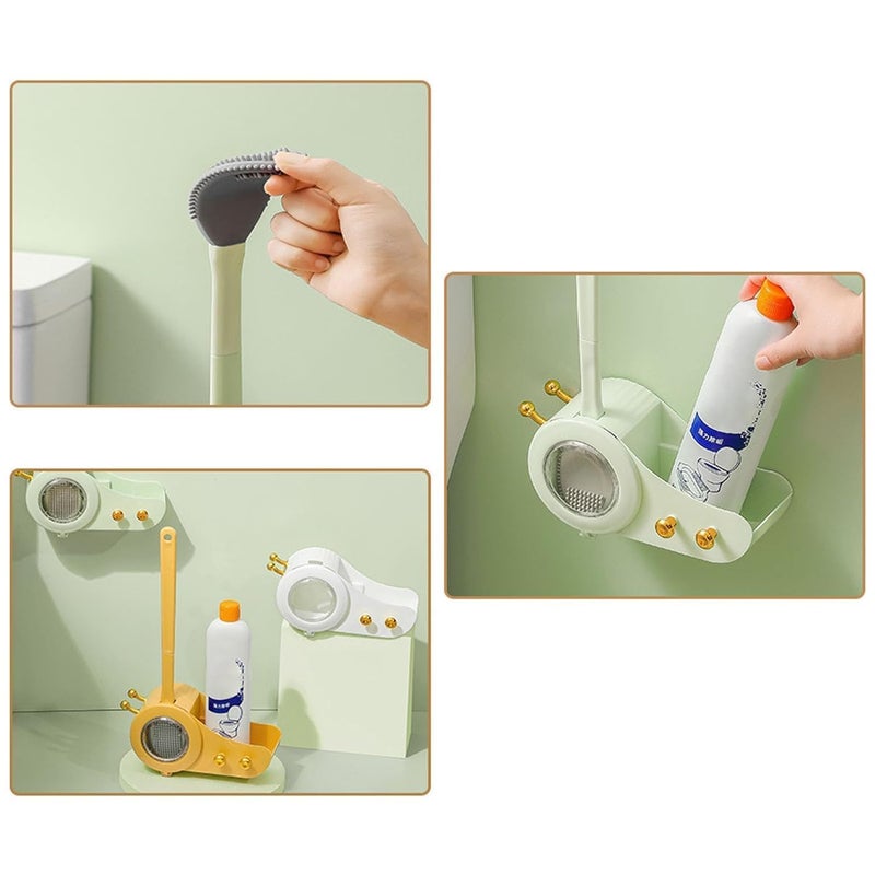 SNAPSHOPECOM Cute Shape Toilet Brush Household Wall Mounted Cleaning Brush with Long Handle Holder Cleaning Tool for Home Toilet Bathroom Accessories Cleaning Storage Rack 1 pcs - Image 4