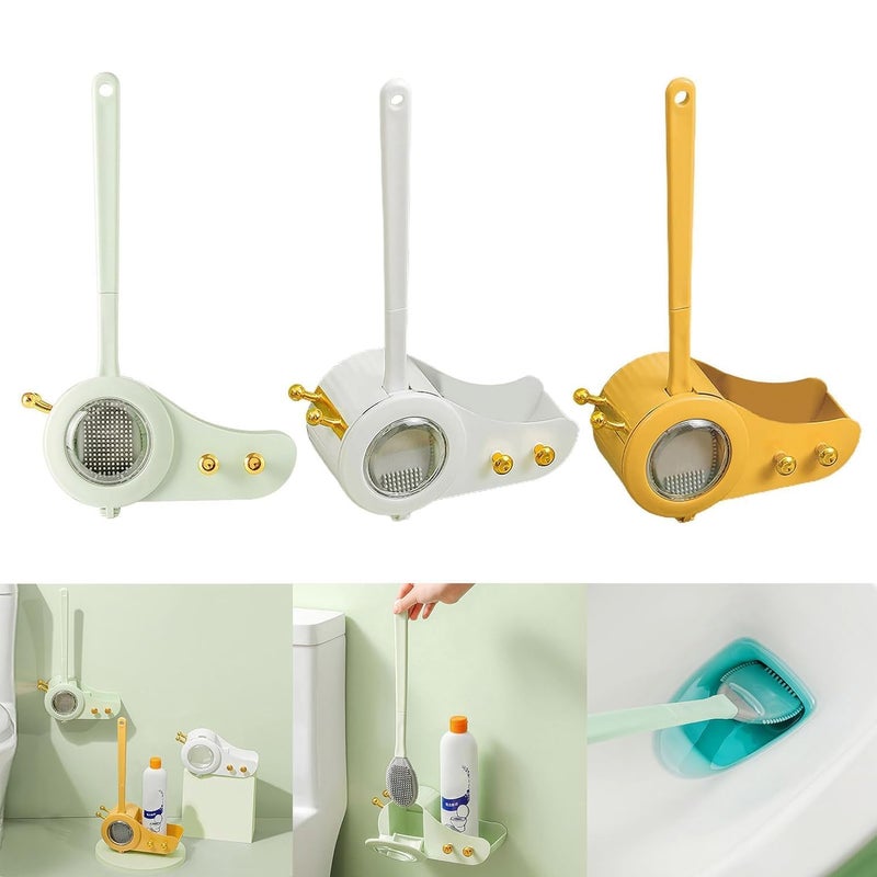 SNAPSHOPECOM Cute Shape Toilet Brush Household Wall Mounted Cleaning Brush with Long Handle Holder Cleaning Tool for Home Toilet Bathroom Accessories Cleaning Storage Rack 1 pcs - Image 2