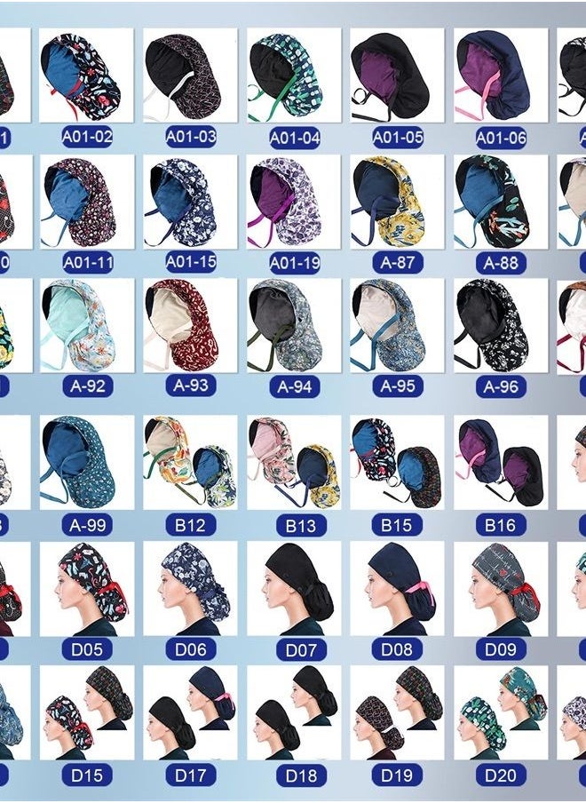 ABAMERICA Ponytail Scrub Caps for Women-Surgical Caps Nurse Hat with Functional Ponytail Holder for Long Hair Choose from Many Colors,Single or Satin-Lined  - Image 5