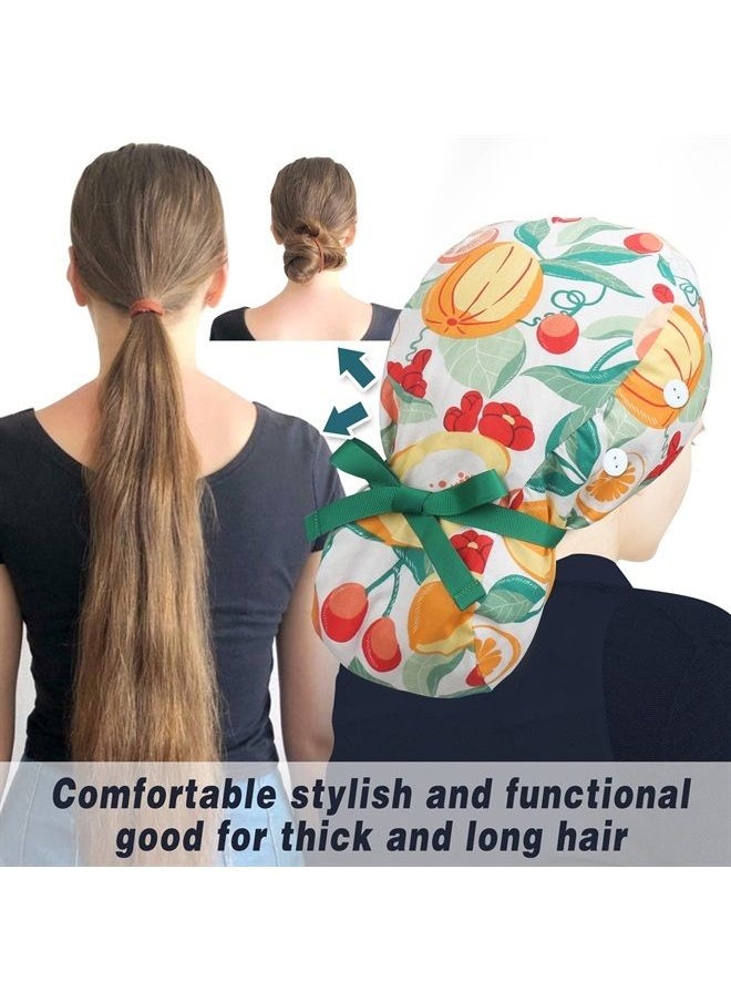 ABAMERICA Ponytail Scrub Caps for Women-Surgical Caps Nurse Hat with Functional Ponytail Holder for Long Hair Choose from Many Colors,Single or Satin-Lined  - Image 3