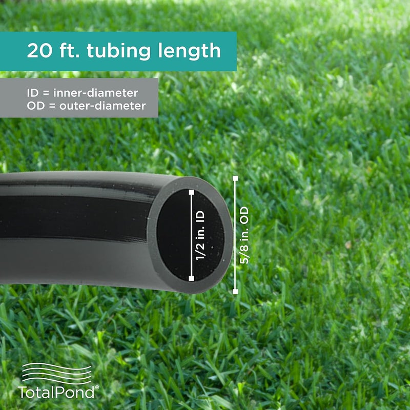 TotalPond 1/2-Inch Vinyl Tubing - 20 Feet Flexible Black Hose for Ponds and Water Gardens - Image 2