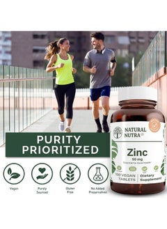 Natural Nutra Zinc Gluconate 50Mg Supplement For Immune Support Skin Enhance Taste And Smell Gluten Free 50Mg 100 Vegan Tablets  - Image 4