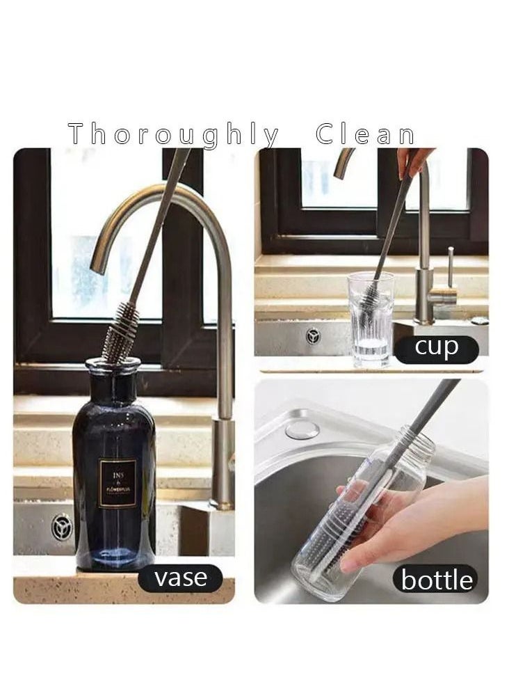 Generic - Baby Bottle Cleaner,Vase Tea Cup Glassware Water Bottles Washing Easy Clean Silicone Glass Cleaning Brush TPR Bottle Cleaner - Image 1