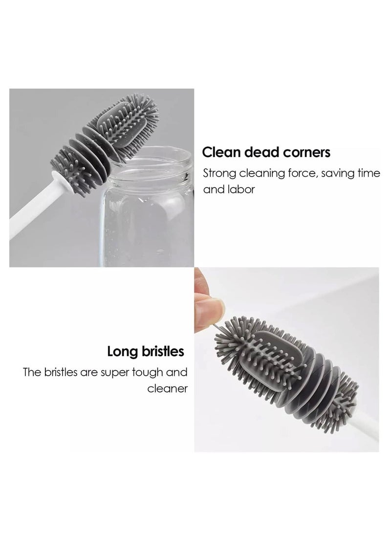 Generic - Baby Bottle Cleaner,Vase Tea Cup Glassware Water Bottles Washing Easy Clean Silicone Glass Cleaning Brush TPR Bottle Cleaner - Image 1