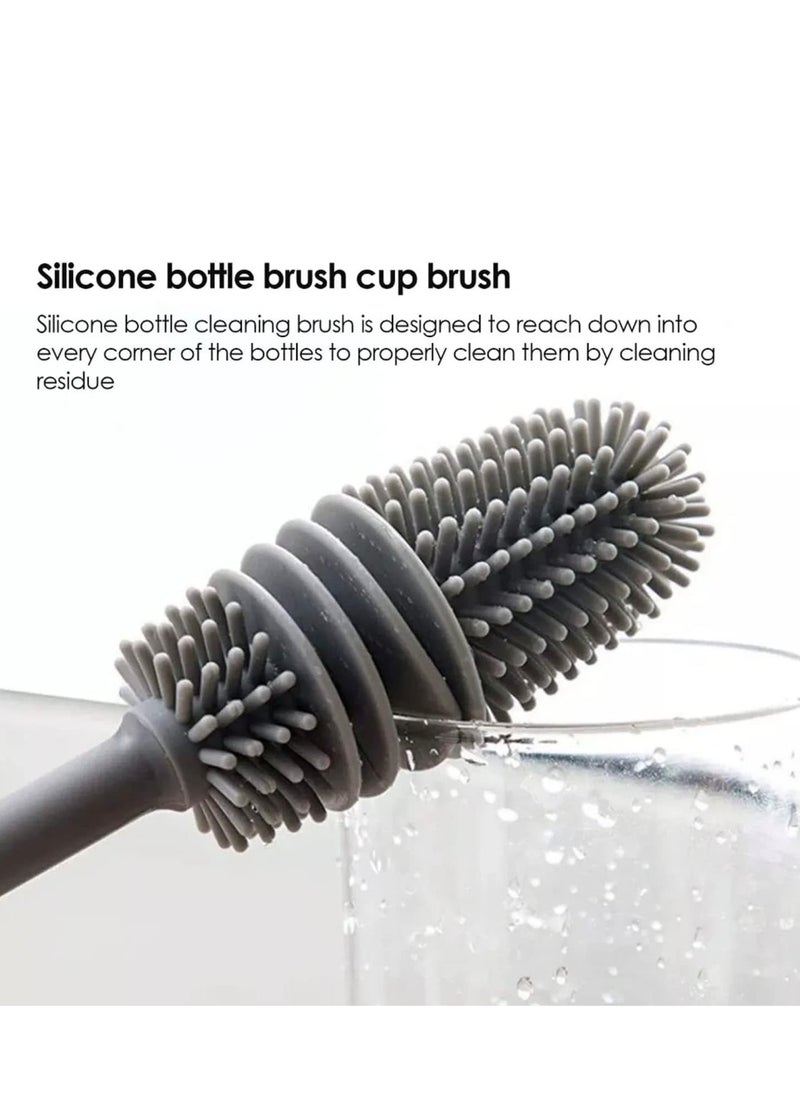 Generic - Baby Bottle Cleaner,Vase Tea Cup Glassware Water Bottles Washing Easy Clean Silicone Glass Cleaning Brush TPR Bottle Cleaner - Image 1