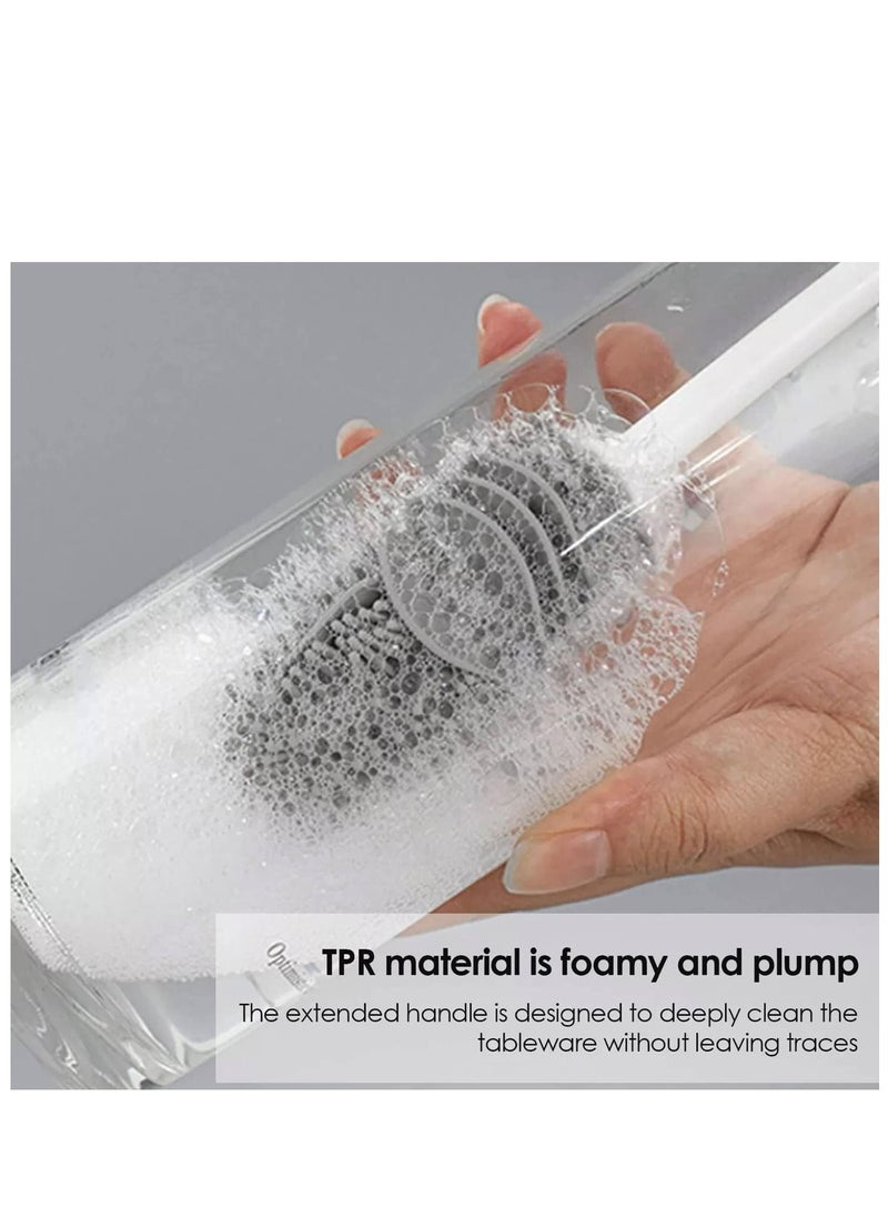 Generic - Baby Bottle Cleaner,Vase Tea Cup Glassware Water Bottles Washing Easy Clean Silicone Glass Cleaning Brush TPR Bottle Cleaner - Image 1
