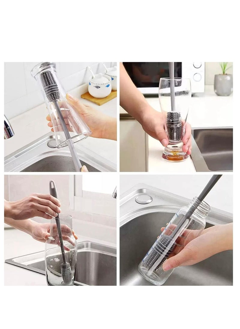 Generic - Baby Bottle Cleaner,Vase Tea Cup Glassware Water Bottles Washing Easy Clean Silicone Glass Cleaning Brush TPR Bottle Cleaner - Image 1