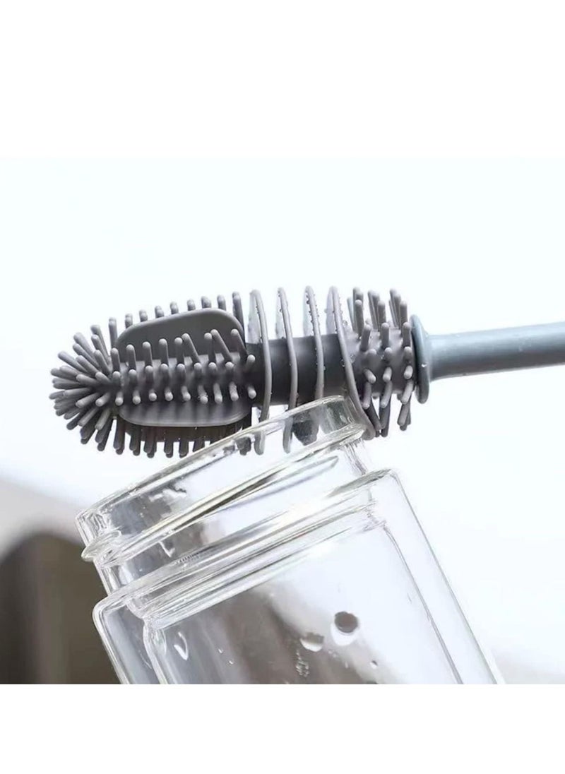 Generic - Baby Bottle Cleaner,Vase Tea Cup Glassware Water Bottles Washing Easy Clean Silicone Glass Cleaning Brush TPR Bottle Cleaner - Image 1