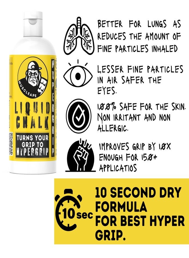 Muscleape Liquid Chalk for Titanium Strenght Dry Grip.Sweat Free Hands for Weightlifting, Gym, Rock Climbing, Calisthenics, Gymnastics, Crossfit, Bodybuilding Sufficient for 150+ Lifts. 210 Ml. - Image 4