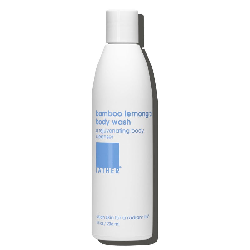 LATHER - Bamboo Lemongrass Natural Body Wash, 8 fl oz - Shower Gel Cleanser - Body Soap - Essential Oils - Green Tea, Aloe Vera, Jasmine - All Skin Types, Vegan, Cruelty Free - Beauty & Skincare - Image 1