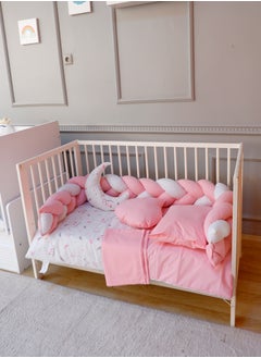 FUN MOMENT Triple Braided Baby Bed Rails with Quilt, Pillows and Sheet  - Image 1