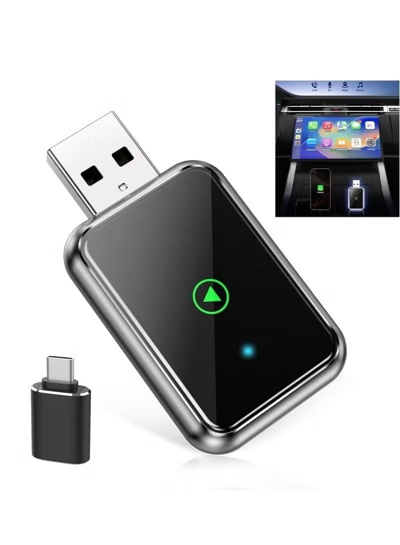 Wireless CarPlay Adapter for iPhone,Fast and Stable Connection for 2015 and up Built-in,Bluetooth 5.3, 5.8GHz, Aluminum Design, USB/Type-C, No Latency - Image 2