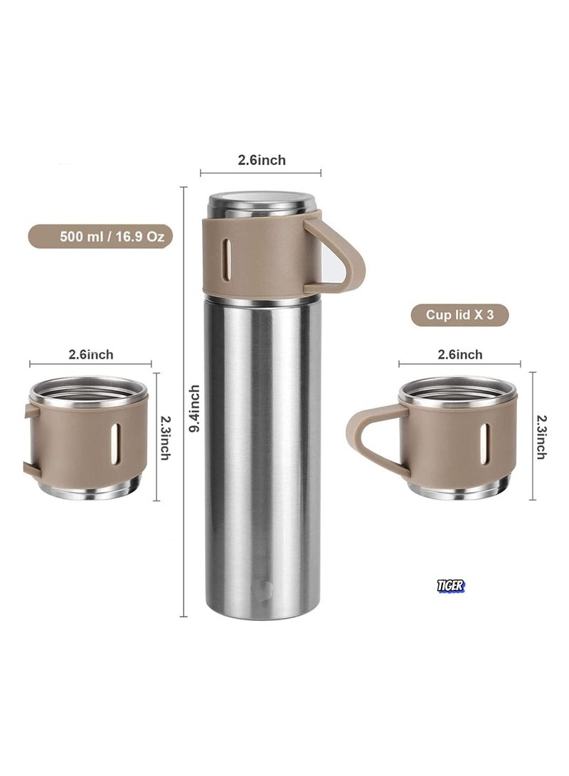 TIGER NEW Vacuum Insulated Flask 500ml/17.6oz Stainless Steel Thermo-Bottle with Cup – Keeps Drinks Hot & Cold, Ideal for Coffee, Water, and Beverages – Durable and Leak-Proof Design - Image 2