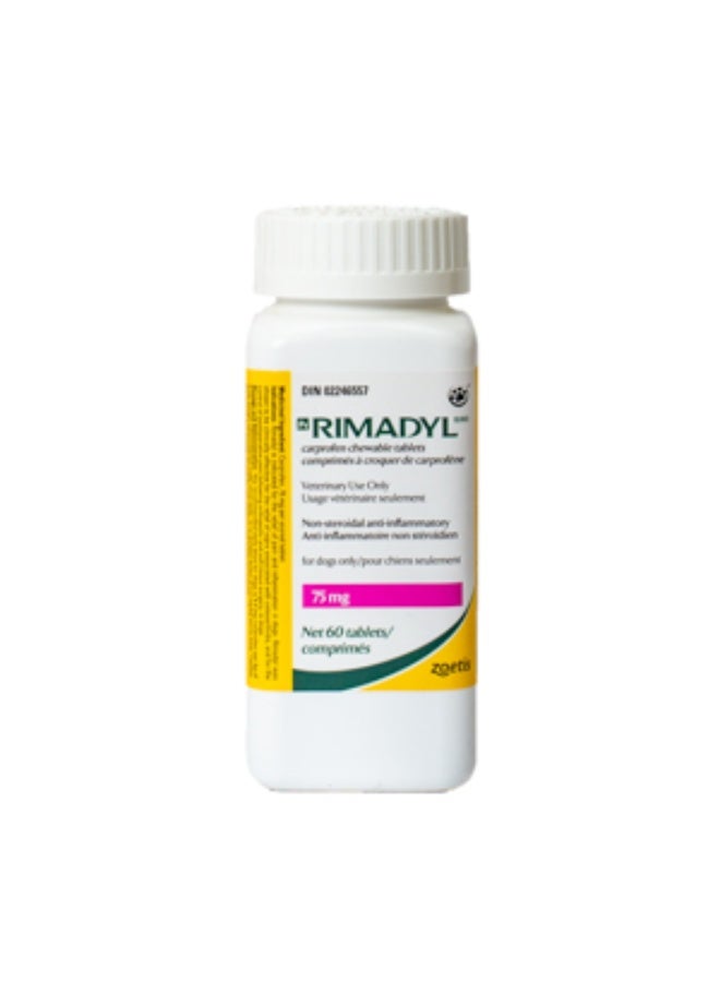 ZOETIS Rimadyl Chewable Dog Tablets Easy Administration 75mg 60 Tablets From Varmacy