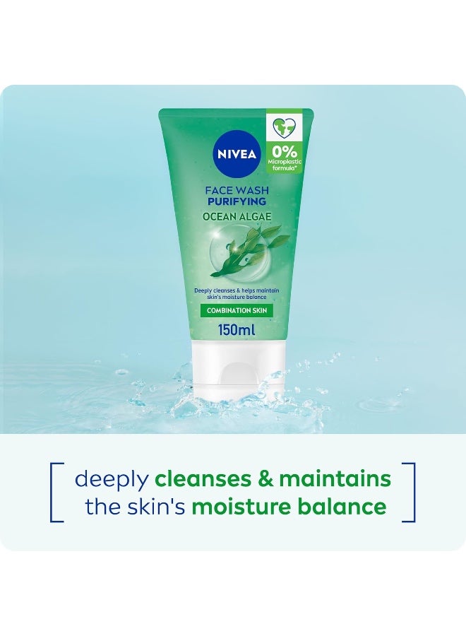 Nivea Face Wash Cleanser, Purifying Cleansing, Combination Skin, 150ml - Image 2
