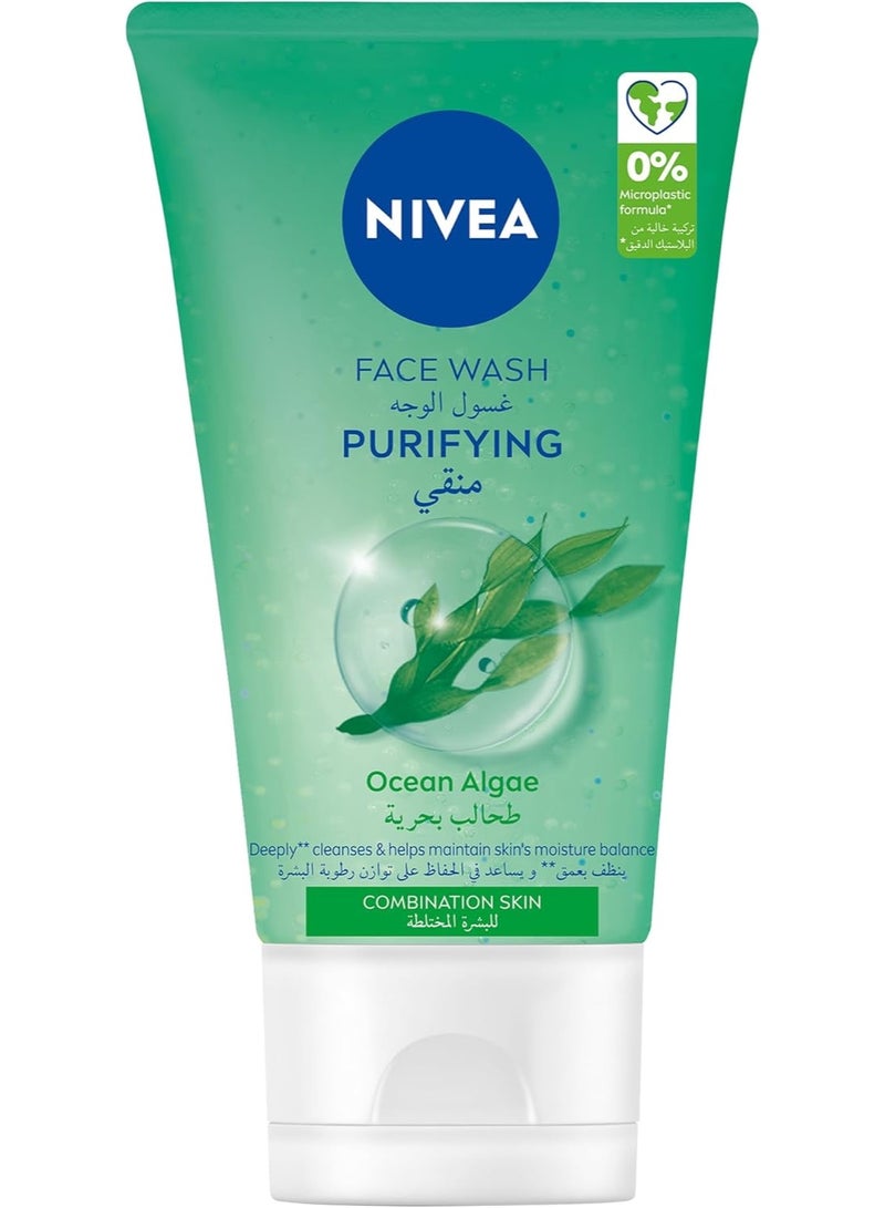 Nivea Face Wash Cleanser, Purifying Cleansing, Combination Skin, 150ml - Image 1