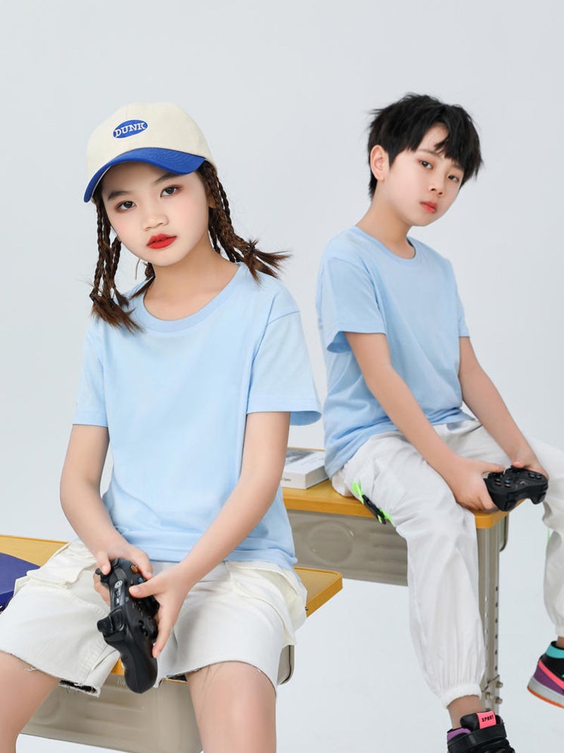 Children'S Short-Sleeved T-Shirts With Printed Logos, Family Activities, School Uniforms, Diy Class Uniforms, Advertising Shirts, Cultural Shirts, Family Outfits - Image 5