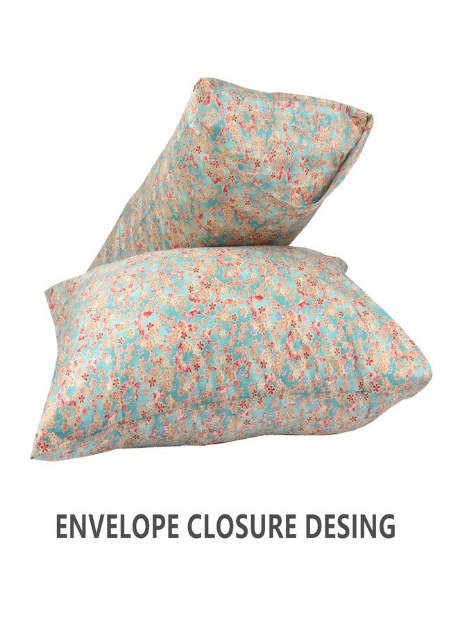 WBYCOTBED Floral Pillowcase Set of 2, Queen Size Ultra-Soft Cotton Pillow Covers with Envelope Closure, Breathable, Easy to Wash - Image 2