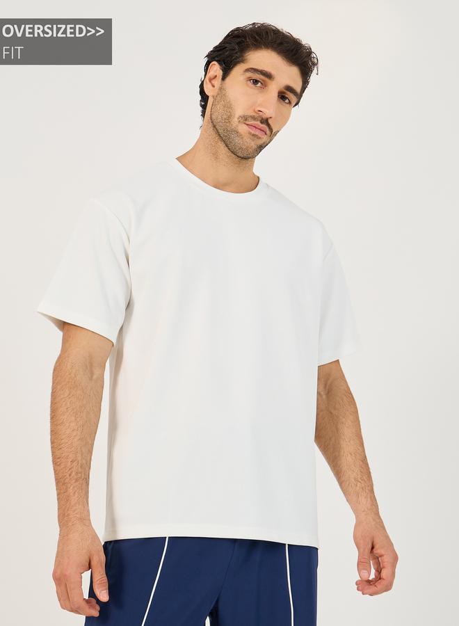 Styli Styli Textured Knit Oversized Training T-Shirt  - Image 1