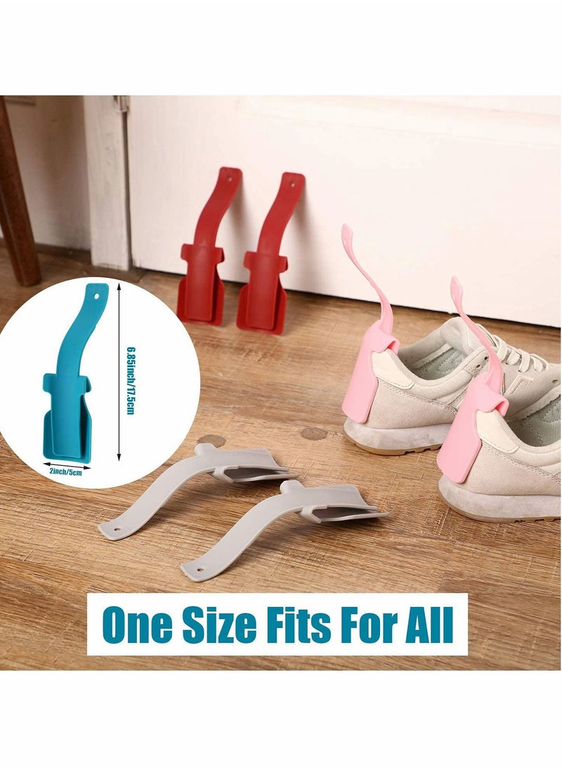 SYOSI - Lazy Shoe Helper Portable Sock Shoe Slider Travel Handled Shoe Horn Shoe Lifting Wearing Helper Tool Easy on Easy Off Plastic Shoehorn One Size Fits Most Shoes All Age 10 Pcs - Image 1