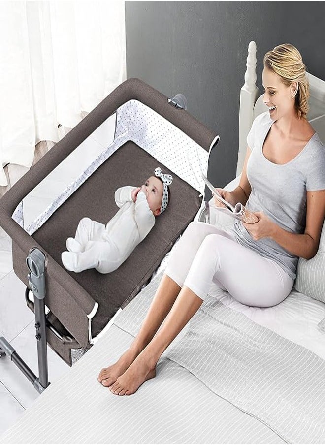 ZCM-HAPPY Multifunctional adjustable portable folding baby bed bedside baby bed toddler cradle with mosquito net  - Image 3