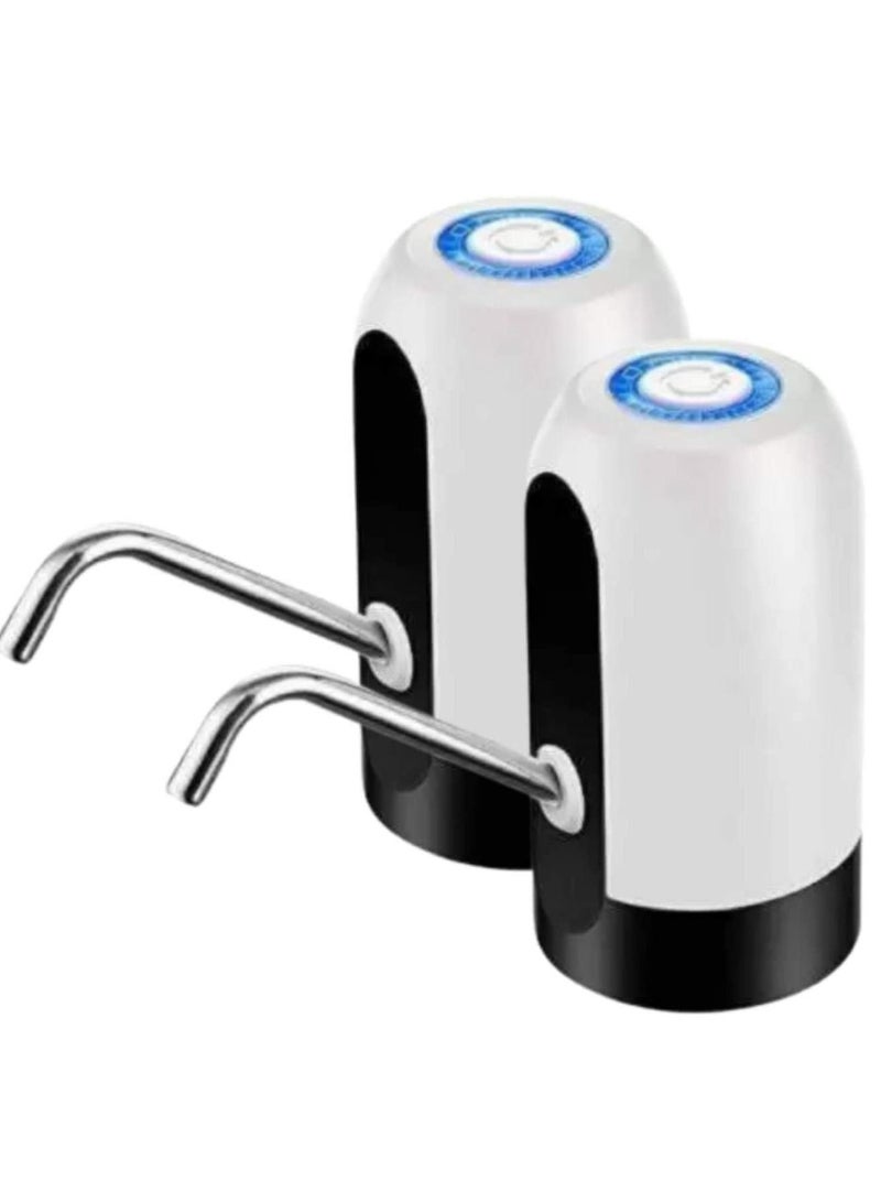 Pack of 2 Automatic Water Dispenser Refillable Drinking Water Bottle Cordless Electric Drinking Water Pump Fast Universal Gallon Bottle Water Pump Dispenser Switch Rechargeable Water Dispenser (2) - Image 1