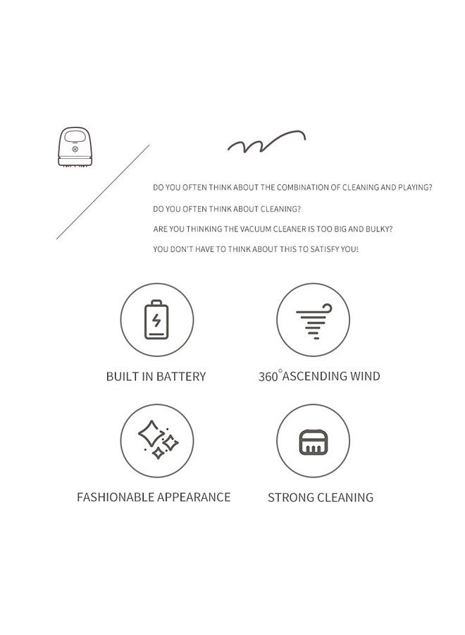 Generic Mini Desktop Vacuum Cleaner Portable Cute Cartoon Vacuum Cordless Table Dust Sweeper USB Rechargeable Battery Operated for Cleaning Dust Crumbs Hairs Scraps  - Image 5