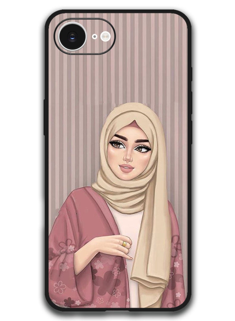 Theodor Case Compatible with Apple iPhone 16e 6.1 Inch Protection Shockproof Bumper Cover - Hijab Girl 1 - Image 1