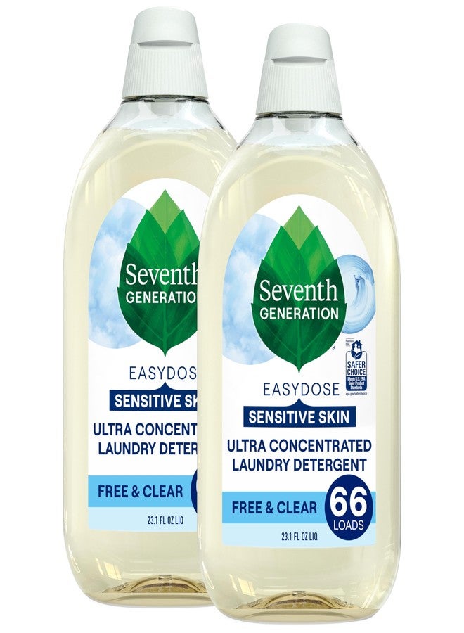 Seventh Generation Laundry Detergent, Ultra Concentrated EasyDose, Free & Clear, 23.1 Fl Oz (Pack of 2) (Packaging May Vary) - Image 1