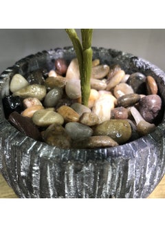 Arabest Creative Office Decor Vintage Faux Polyscias Plant Ceramic Tabletop Green Potted Plant for Home Decor  - Image 3