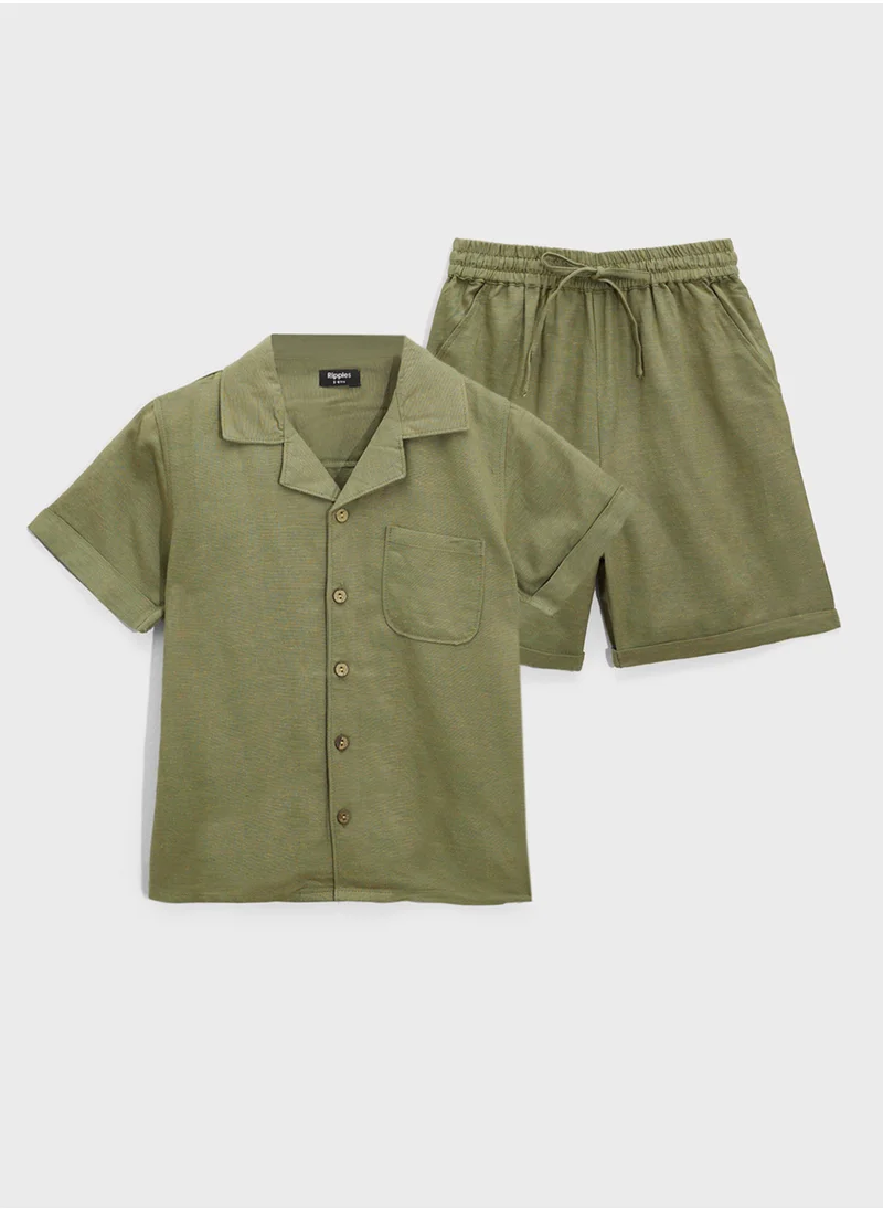 Ripples Resort Collar Shirt & Shorts Set