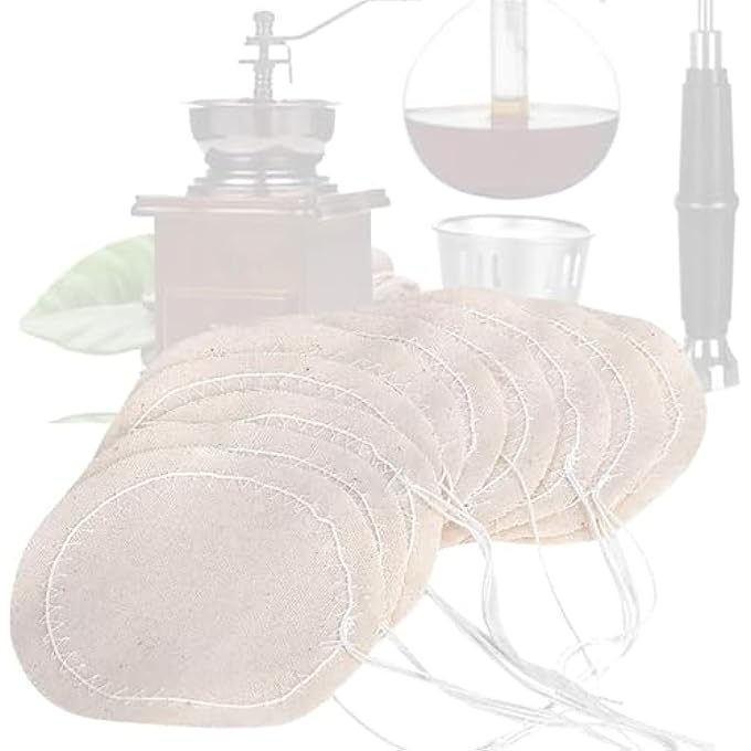 KUKUMAJI 20 Pcs Coffee Siphon Cloth FilterCoffee Syphon Cloth Replacement Filter For Balance Syphon Maker Vacuum Pot Filters Beige - Image 5