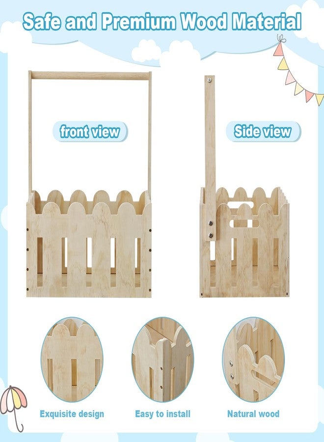 DPDPPL Wooden Baby Shower Crate Closet in Classic Fence Design with Hangers & Handle, Large Crate for Baby Shower Display, Basket for Baby Shower Gifts, Nursery Storage & Decor Organizer - Image 4