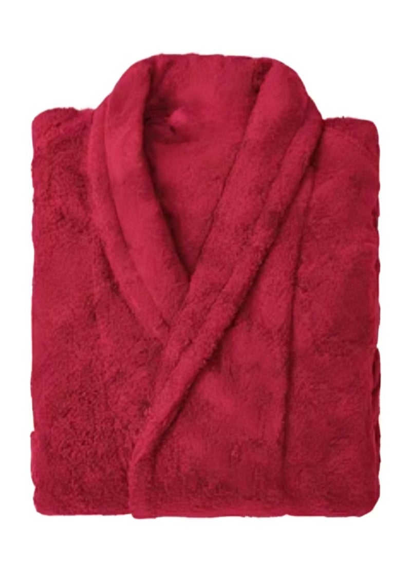Generic - A Soft Cotton Bathrobe with a Pocket and a Waist Belt, Distinguished by an Elegant Design in Multiple Sizes, Red - Image 1