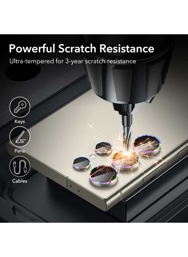 اي اس ار ESR for Samsung Galaxy S24 Ultra Camera Lens Protector, Individual Lens Protectors, Scratch-Resistant Ultra-Thin Tempered Glass with Aluminum Edging, Case Friendly Chromatic Shimmer - Image 4