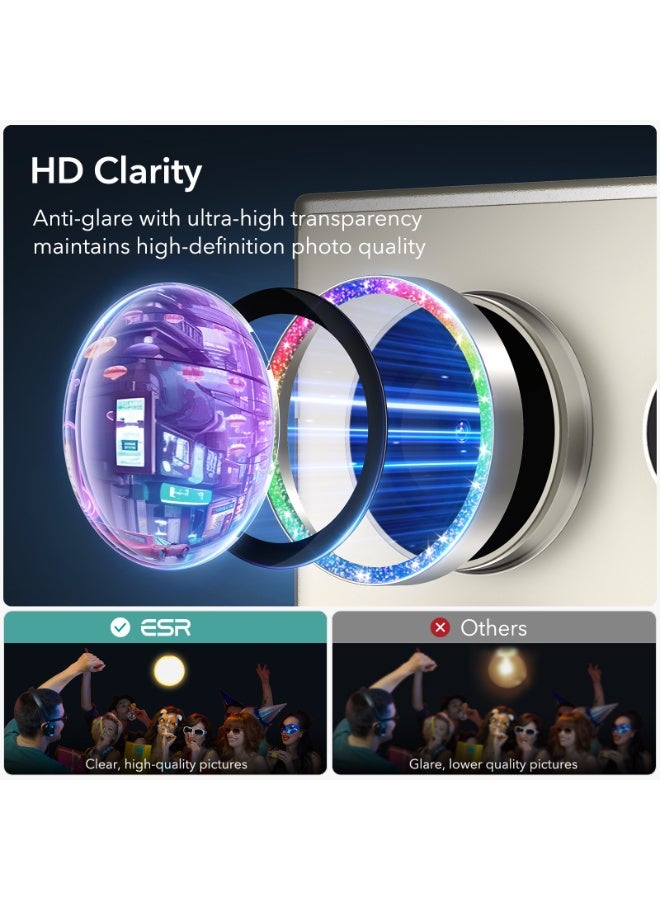 اي اس ار ESR for Samsung Galaxy S24 Ultra Camera Lens Protector, Individual Lens Protectors, Scratch-Resistant Ultra-Thin Tempered Glass with Aluminum Edging, Case Friendly Chromatic Shimmer - Image 3